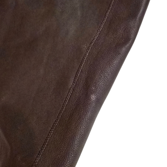 Cole Haan 100% Lambskin Leather Wing Collar Zip Jacket Chocolate Women Sz 14 NWT - Picture 9 of 9